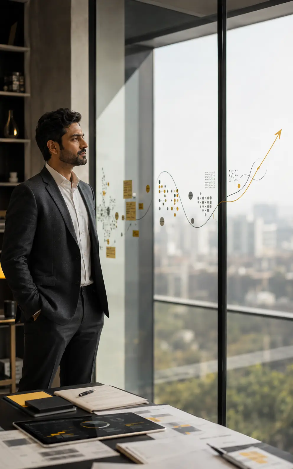 Senior research consultant reviewing consumer insights with a client team